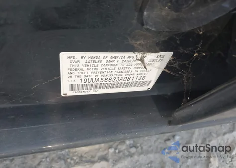 2003 Acura Tl 3.2 from USA, damaged, VIN 19UUA56633A081146